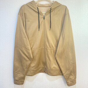 Old Navy, Active Go-Dry, Men (or Women) Full Zip Hoodie, Beige / Tan - Size XL